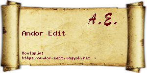 Andor Edit névjegykártya